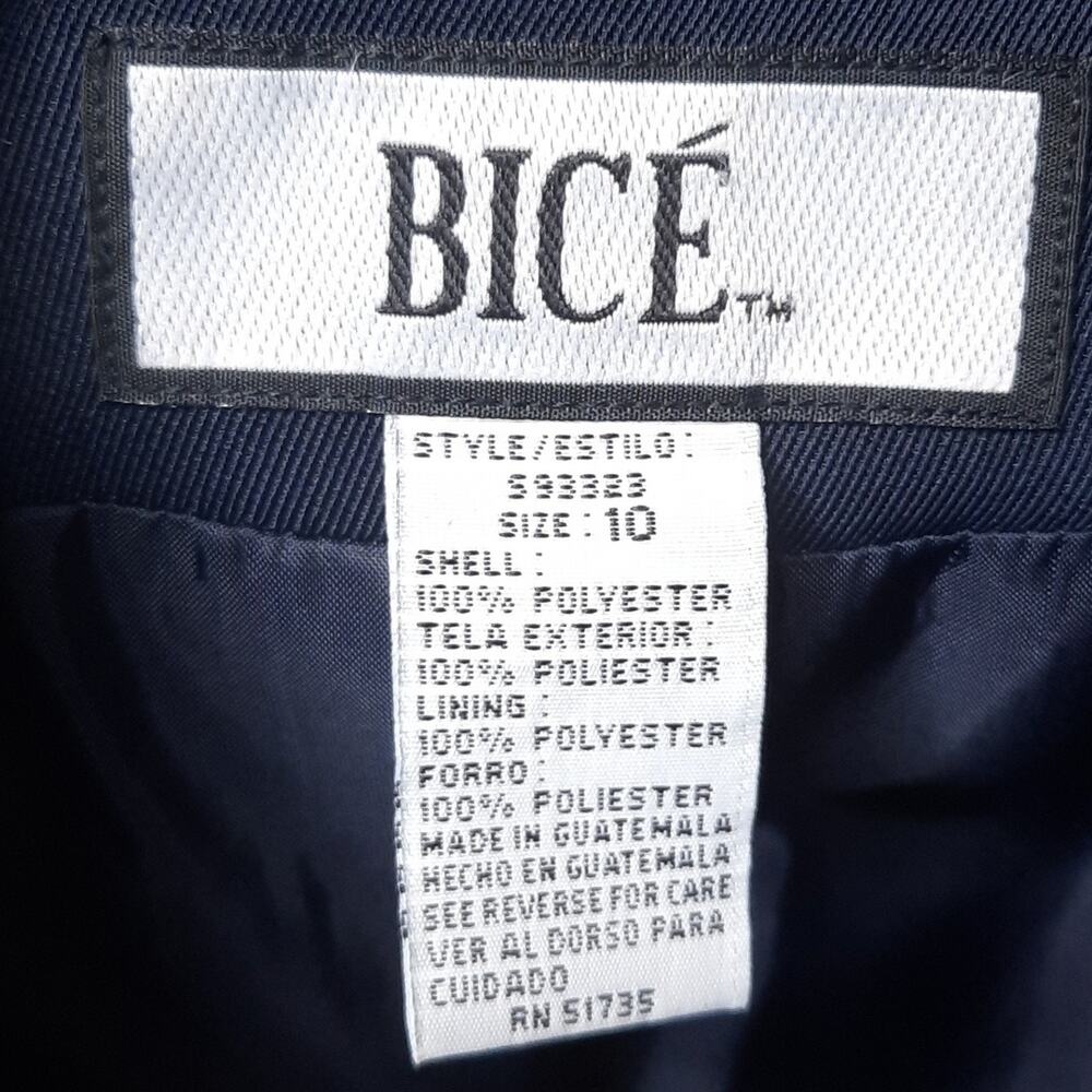 BICE Women's Navy Two Button Jacket Size 10 - Picture 7 of 7